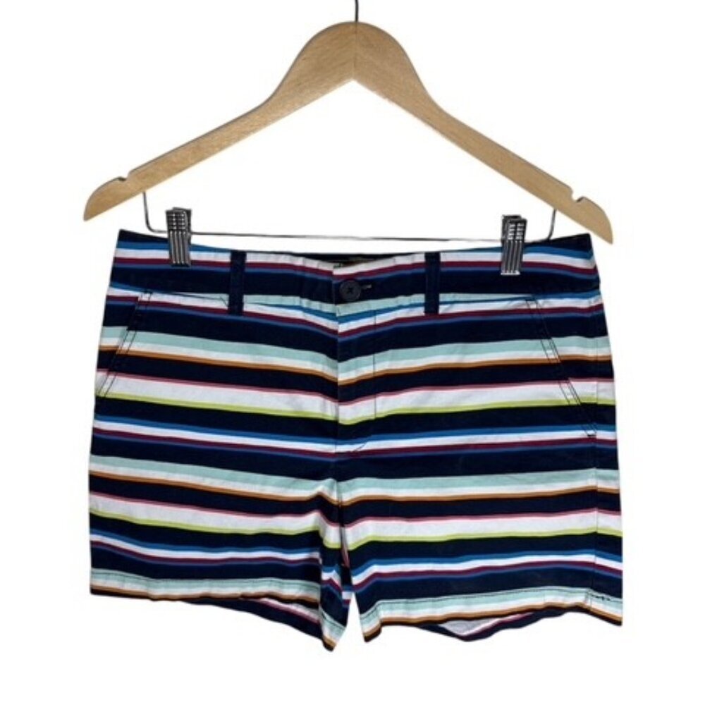 TOMMY HILFIGER Women's Multi Striped Nautical Casual Shorts Size 8